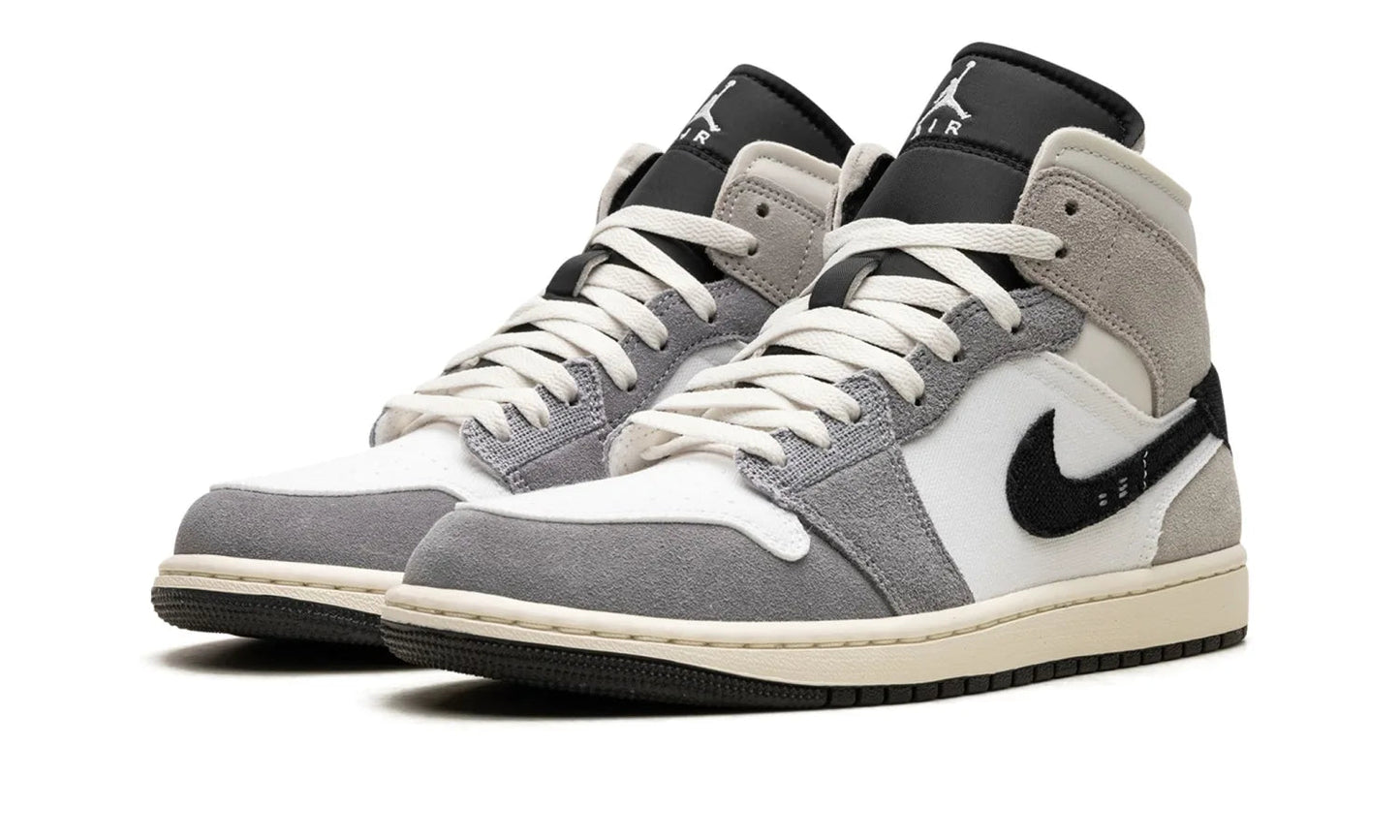 Air Jordan 1 Mid Craft White Cement Grey Black
