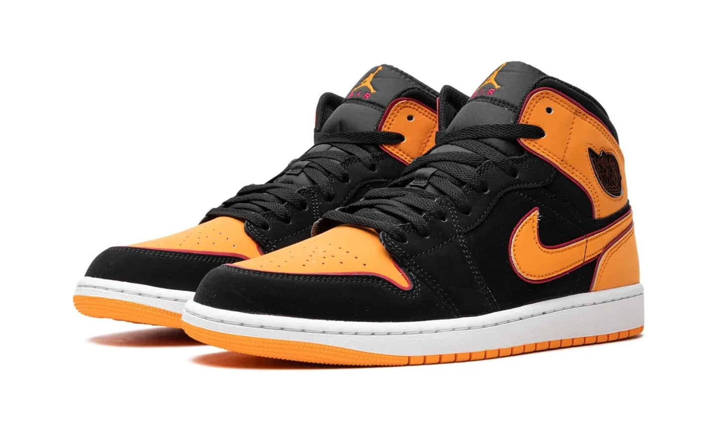 Air Jordan 1 Mid Fat Tongue Black Orange