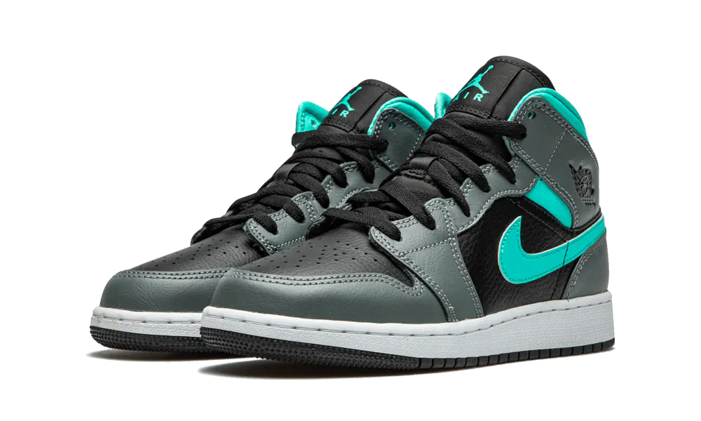 Air Jordan 1 Mid Grey Aqua (GS)