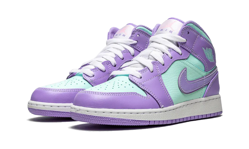 Air Jordan 1 Mid Purple Aqua (GS)