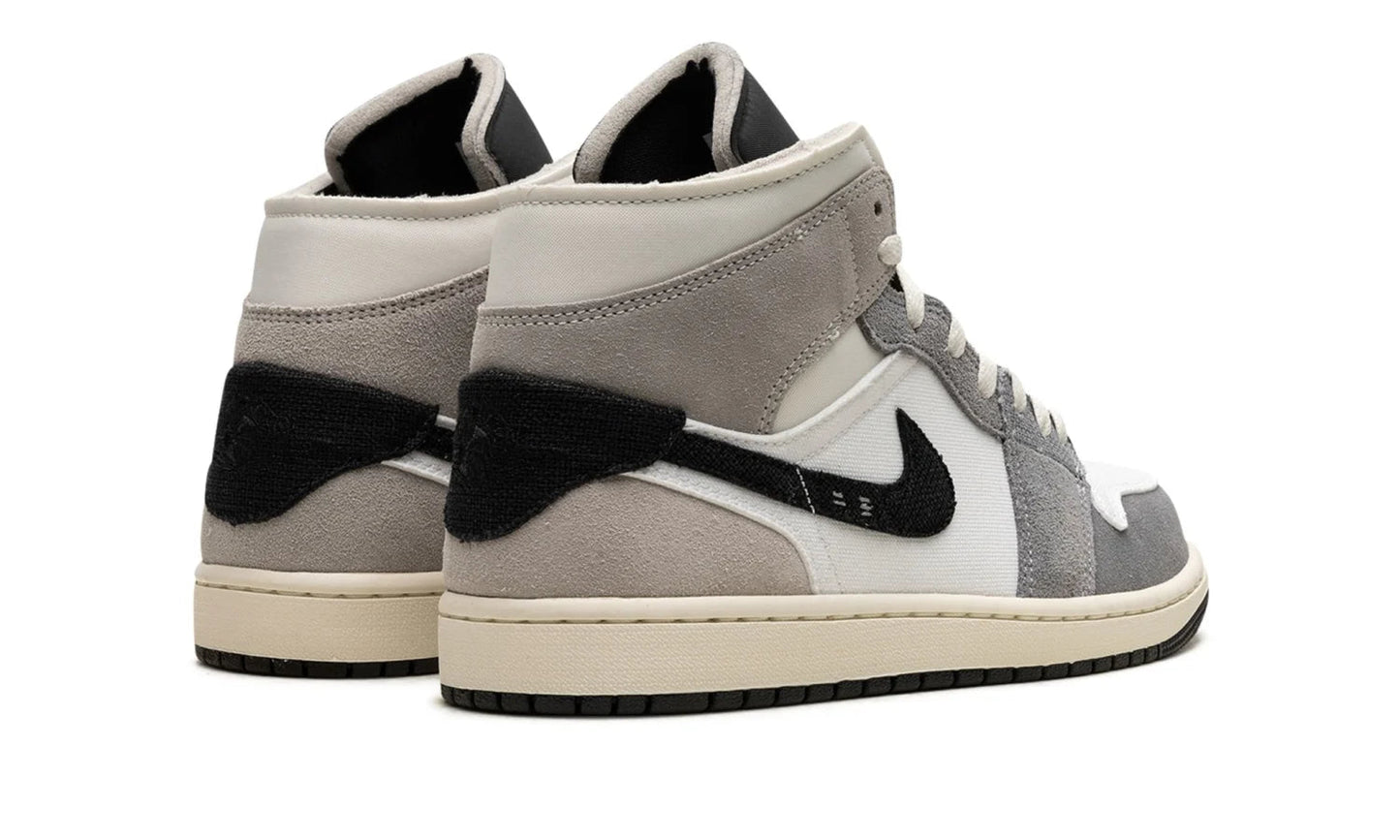 Air Jordan 1 Mid Craft White Cement Grey Black