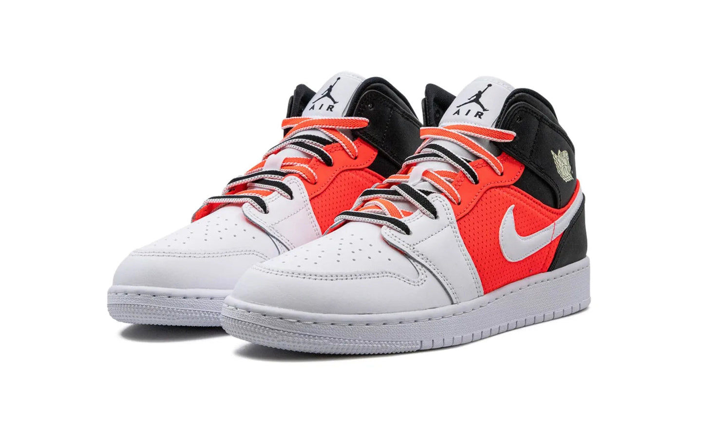 Air Jordan 1 Mid White Black Infrared (GS)