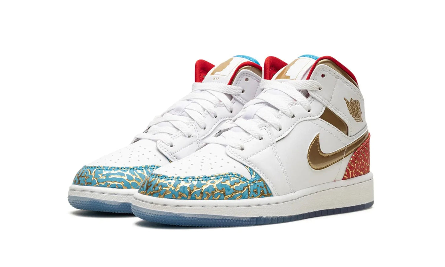 Air Jordan 1 Mid Sneaker School NC to Chicago (GS)