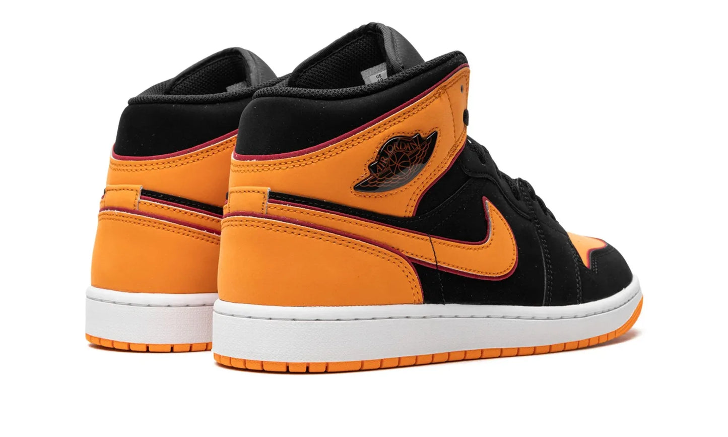 Air Jordan 1 Mid Fat Tongue Black Orange
