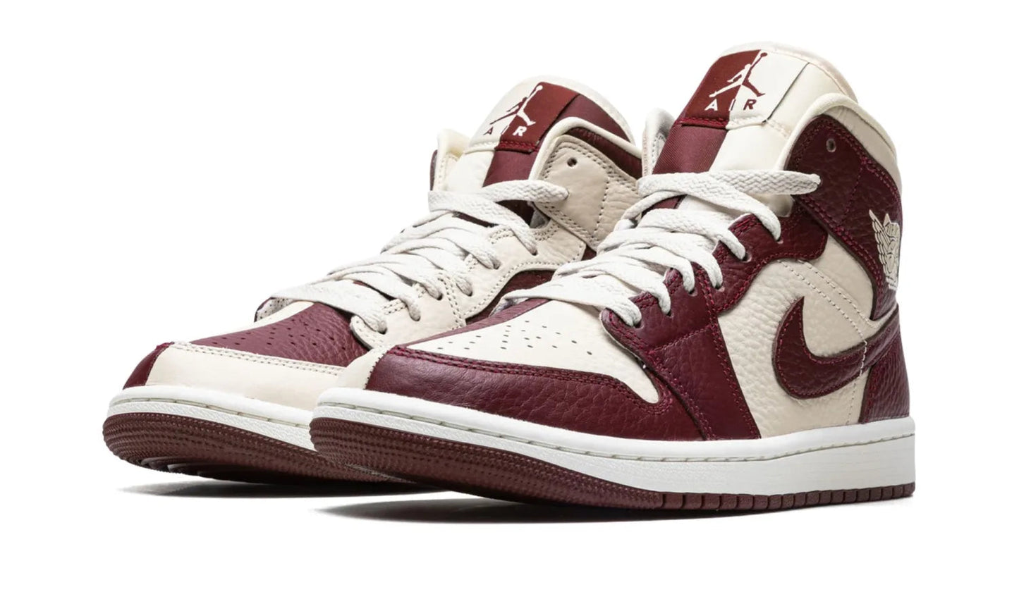 Air Jordan 1 Mid Split Beach Cherrywood Red (W)