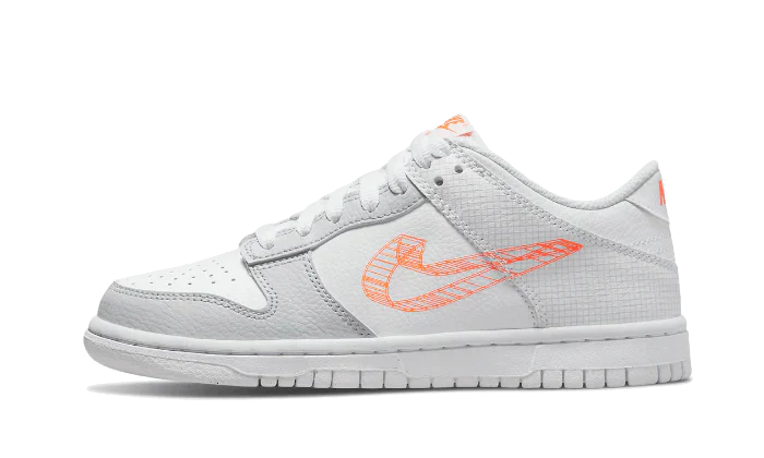 Nike Dunk Low 3D Swoosh Pure Platinum Total Orange (GS)