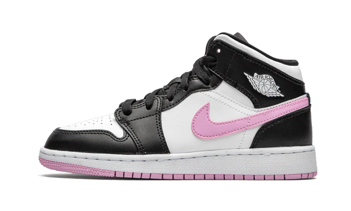 Air Jordan 1 Mid White Black Light Arctic Pink (GS)
