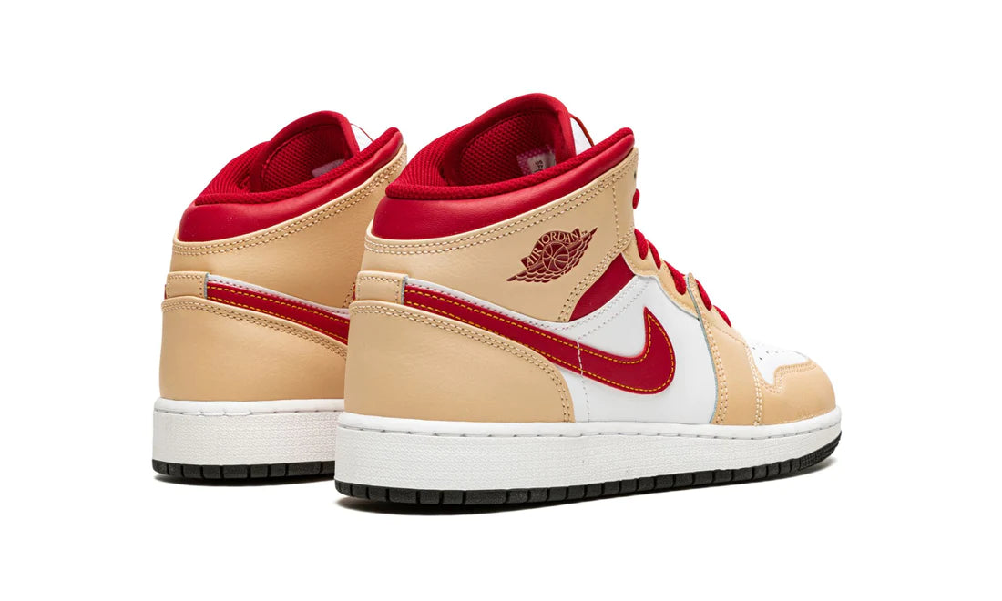 Air Jordan 1 Mid Beige Red (GS)