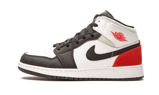 Air Jordan 1 Mid White Black Red Spruce (GS)