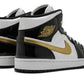 Air Jordan 1 Mid Patent Black White Gold