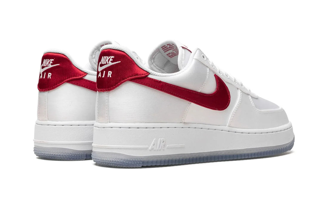 Nike Air Force 1 Low Satin White Varsity Red (W)