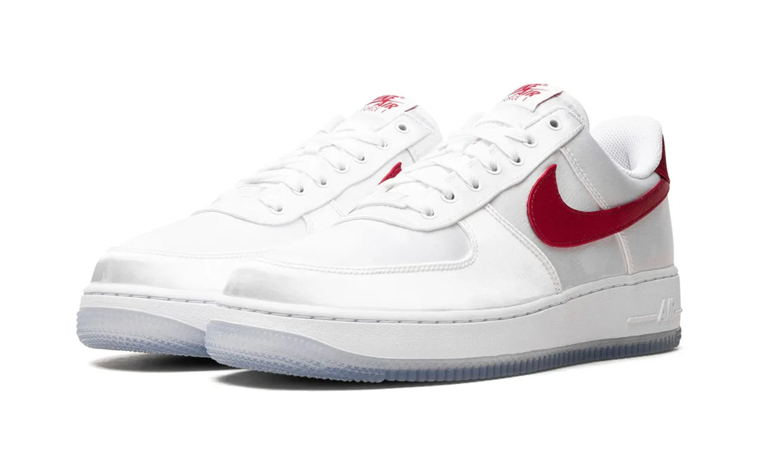 Nike Air Force 1 Low Satin White Varsity Red (W)