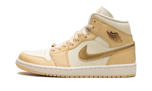 Air Jordan 1 Mid Pale Vanilla Metallic Gold (W)